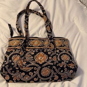 Vera Bradley Black and Orange Paisley Tote